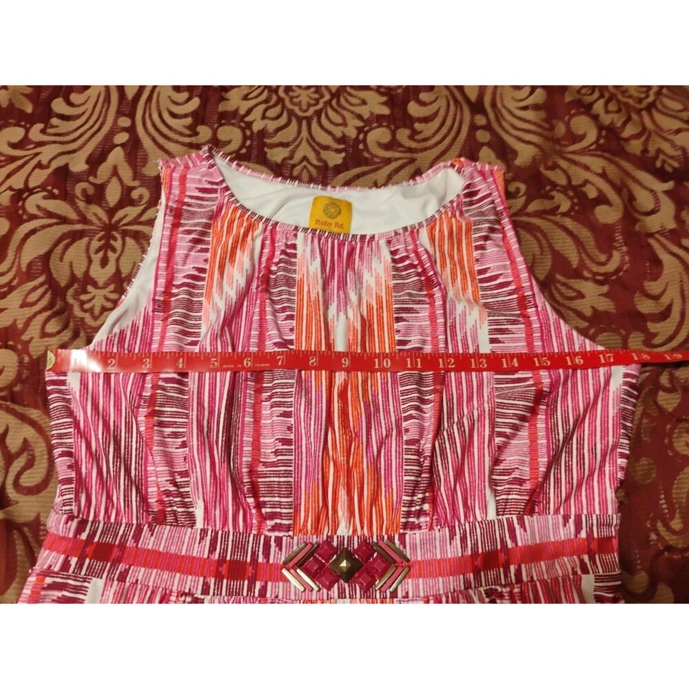 Women’s Ruby Rd Maxi Dress Medium Multi Colored Sleeveless - Picture 6 of 9